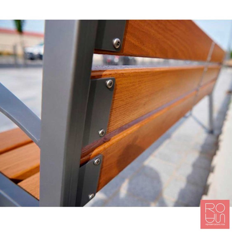 Banc Silaos en acer i fusta Roure PEFC